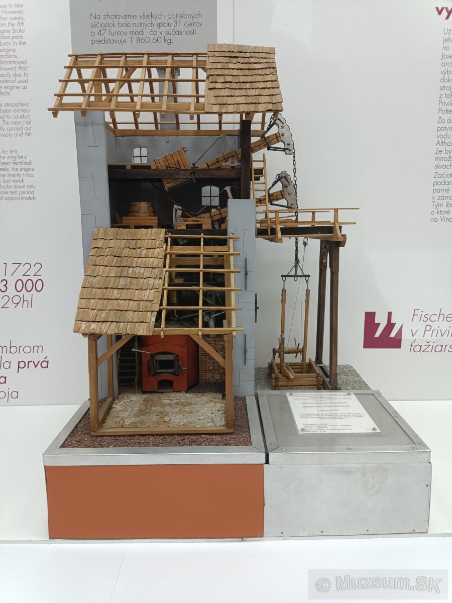 Pohronské múzeum, Nová Baňa - model Potterovho parného stroja
