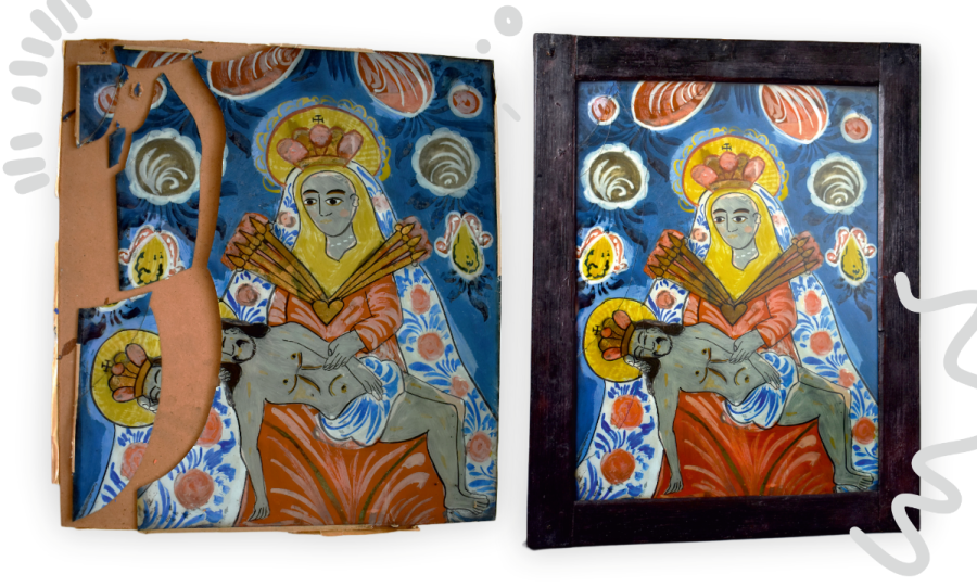 Maľba pod sklom – náboženské motívy